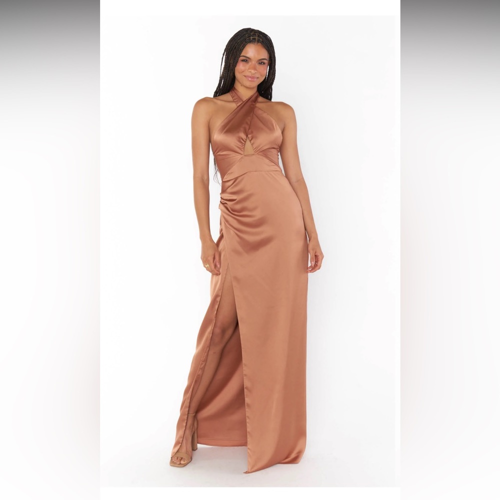 Show Me Your MuMu - Adele Halter Maxi Dress - Copper Luxe